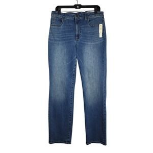 Talbots Flawless High Rise Straight Leg Jeans Blue Wash Size 12 Slimming NWT